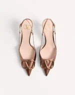 Valentino Vlogo Signature Slingback Pump In Laminated Nappa Leather 80Mm - Image 5